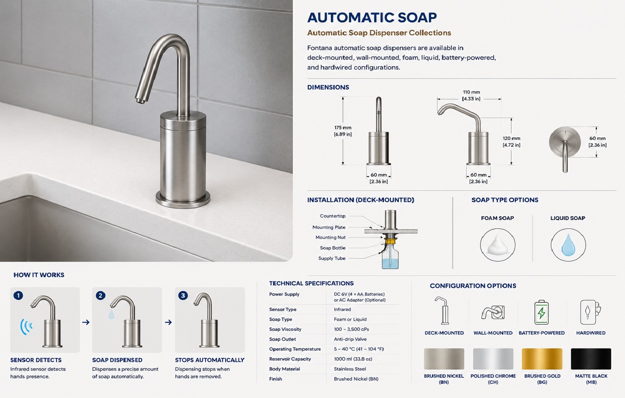 Fontana automatic soap dispenser